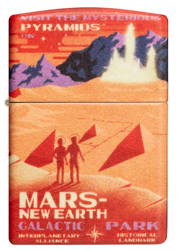 Зажигалка ZIPPO Mars Design с покрытием 540 Matte, латунь/сталь, красная, матовая, 38x13x57 мм_1