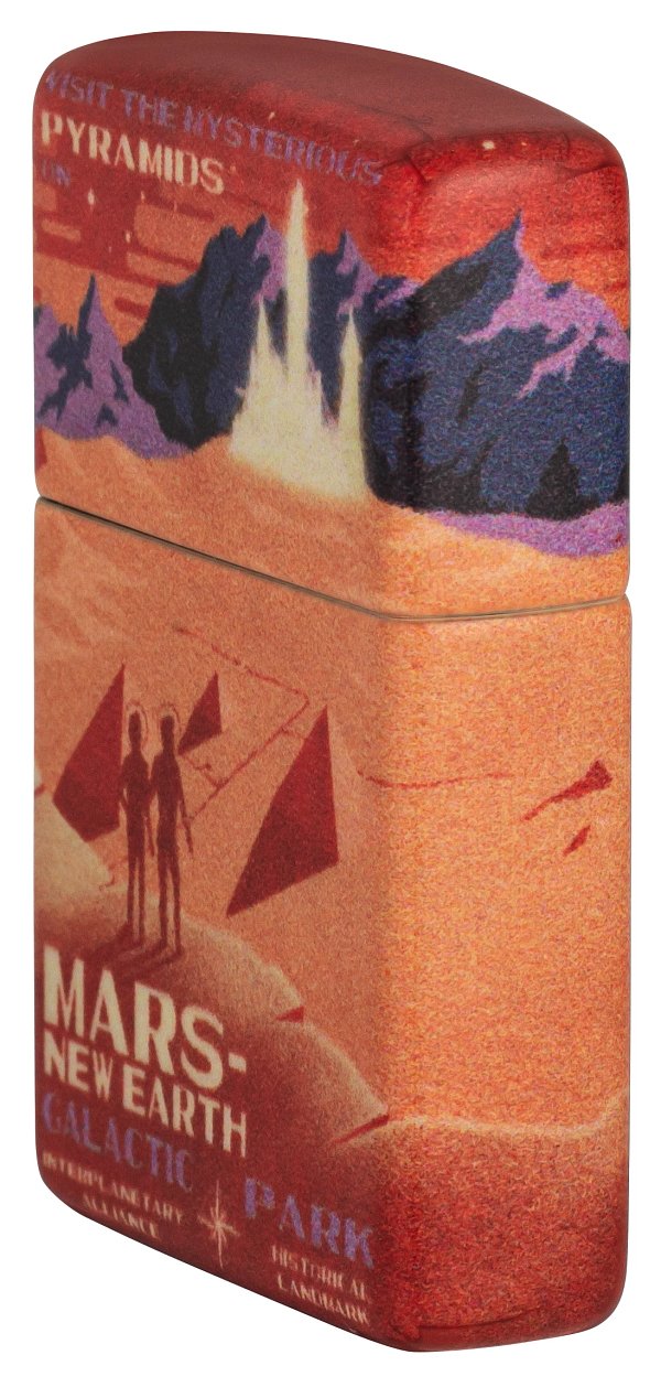 Зажигалка ZIPPO Mars Design с покрытием 540 Matte, латунь/сталь, красная, матовая, 38x13x57 мм_6