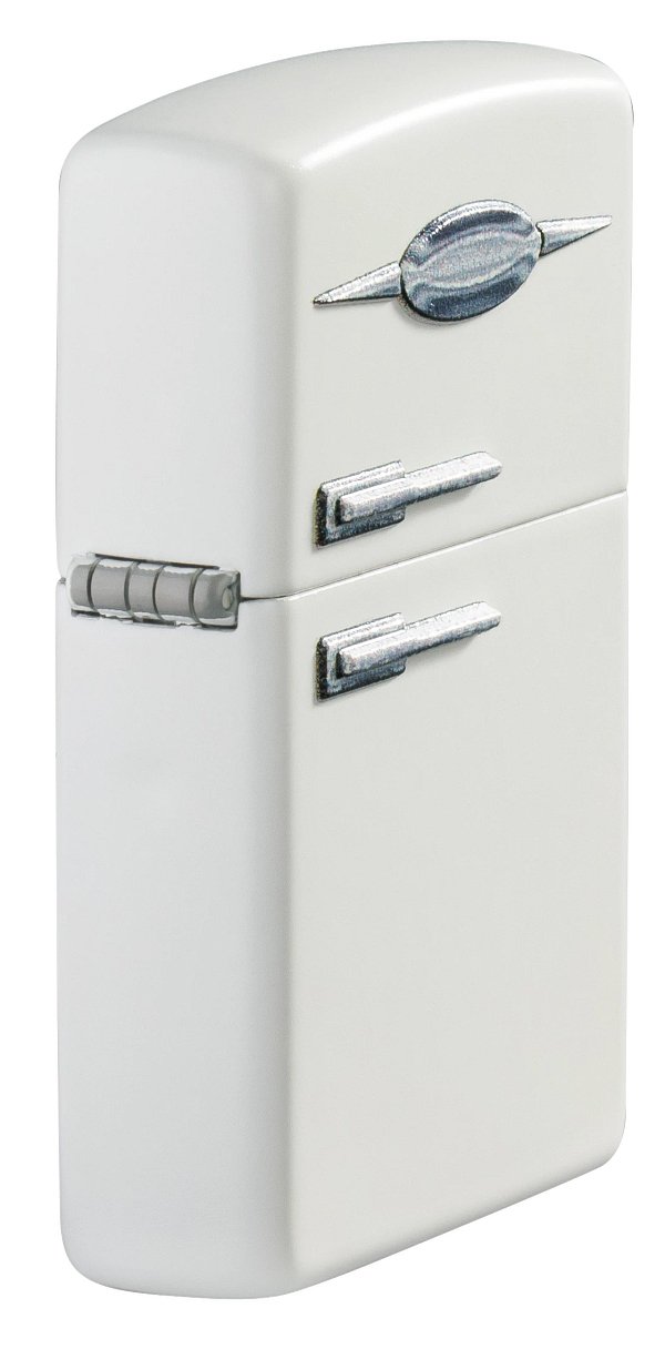Зажигалка ZIPPO Retro Fridge Design с покрытием White Matte, латунь/сталь, серебристая, 38x13x57 мм_5