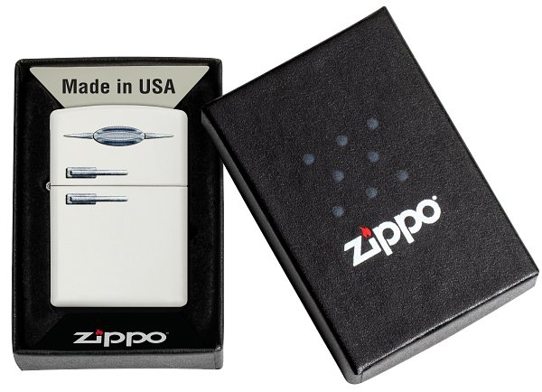 Зажигалка ZIPPO Retro Fridge Design с покрытием White Matte, латунь/сталь, серебристая, 38x13x57 мм_6