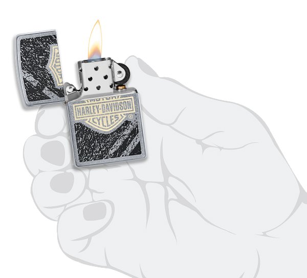 Зажигалка ZIPPO Harley-Davidson® с покрытием Street Chrome™, латунь/сталь, серебристая, 38x13x57 мм_4