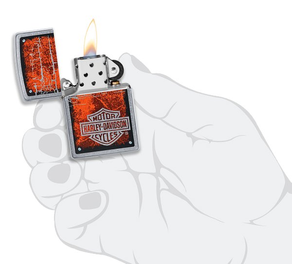 Зажигалка ZIPPO Harley-Davidson® с покрытием Street Chrome™, латунь/сталь, серебристая, 38x13x57 мм_4