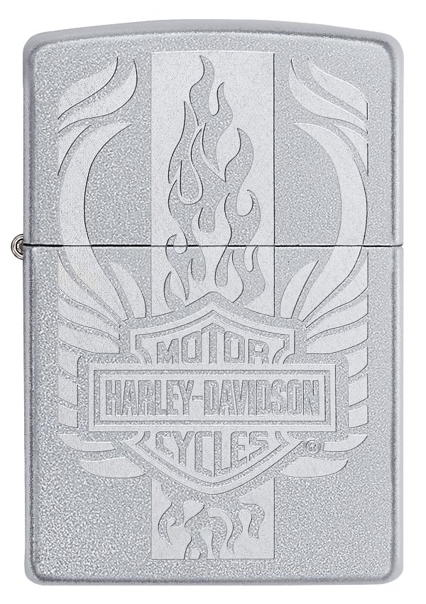 Зажигалка ZIPPO Harley-Davidson® c покрытием Satin Chrome™, латунь/сталь, серебристая, 38x13x57 мм_1