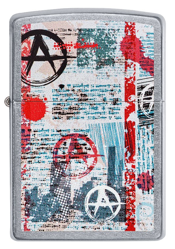 Зажигалка ZIPPO Anarchy Design с покрытием Street Chrome™, латунь/сталь, серебристая, 38x13x57 мм_1