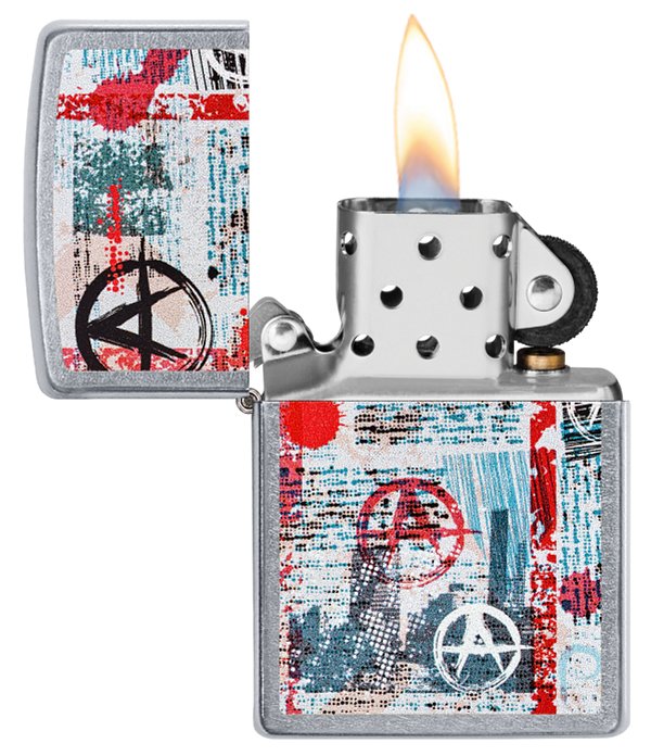 Зажигалка ZIPPO Anarchy Design с покрытием Street Chrome™, латунь/сталь, серебристая, 38x13x57 мм_2