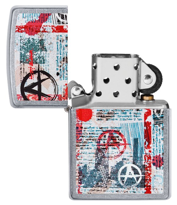 Зажигалка ZIPPO Anarchy Design с покрытием Street Chrome™, латунь/сталь, серебристая, 38x13x57 мм_3