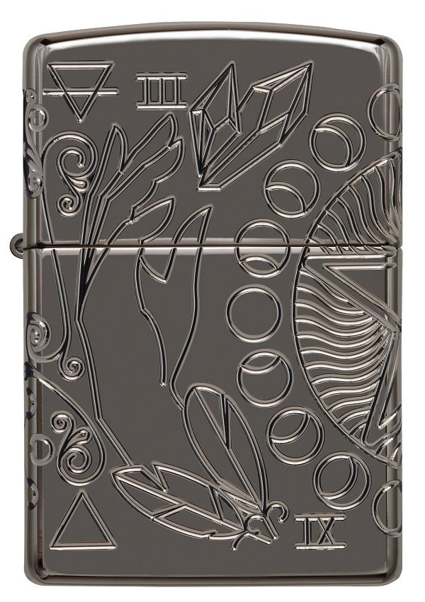 Зажигалка ZIPPO Armor® Wicca Design с покрытием Black Ice®, латунь/сталь, чёрная, 38x13x57 мм_1