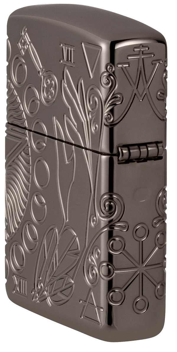 Зажигалка ZIPPO Armor® Wicca Design с покрытием Black Ice®, латунь/сталь, чёрная, 38x13x57 мм_7