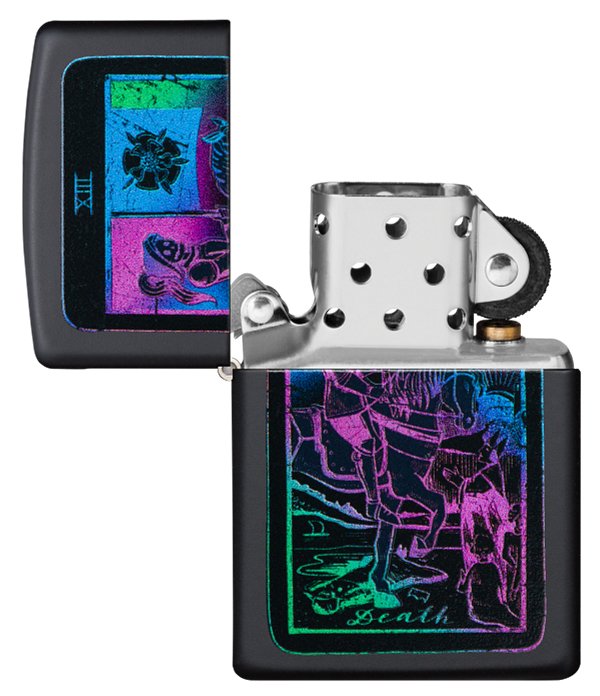 Зажигалка ZIPPO Tarot Card с покрытием Black Matte, латунь/сталь, чёрная, матовая, 38x13x57 мм_2