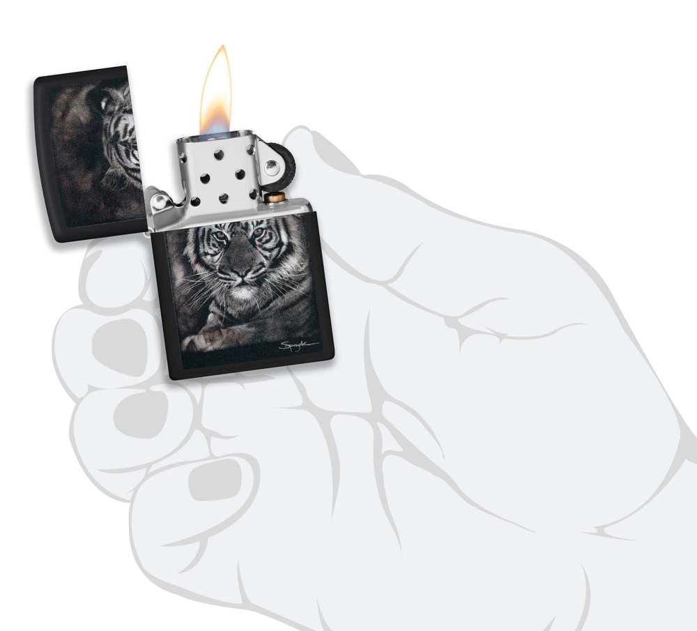Зажигалка ZIPPO Spazuk Design с покрытием Black Matte, латунь/сталь, чёрная, матовая, 38x13x57 мм_4
