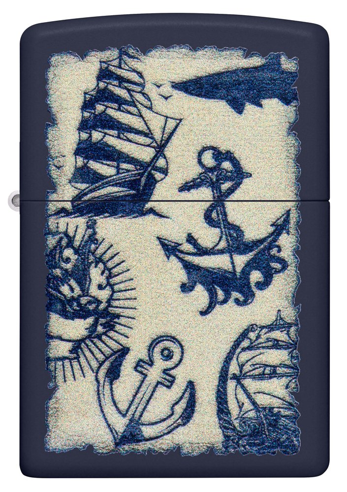Зажигалка ZIPPO Nautical Design с покрытием Navy Matte, латунь/сталь, синяя, матовая, 38x13x57 мм_1