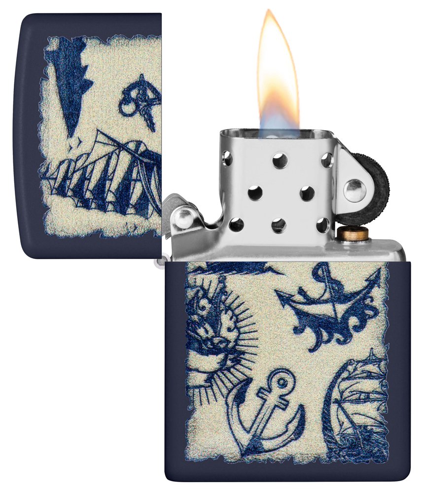 Зажигалка ZIPPO Nautical Design с покрытием Navy Matte, латунь/сталь, синяя, матовая, 38x13x57 мм_2