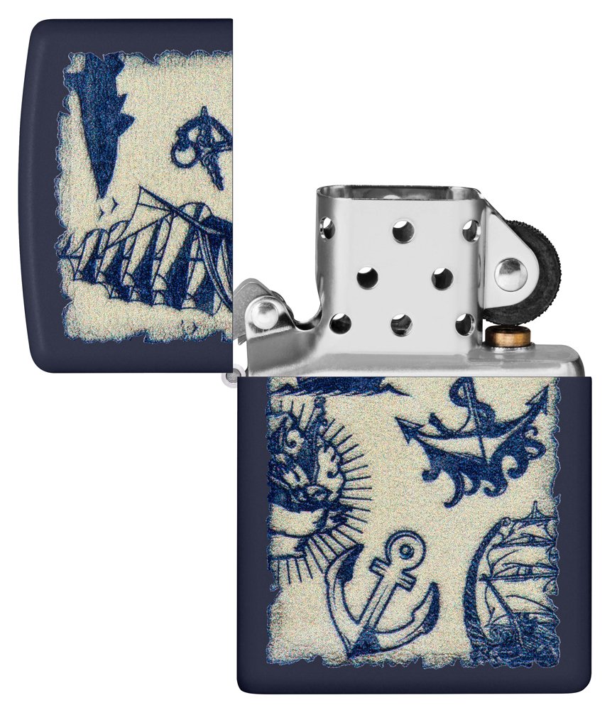 Зажигалка ZIPPO Nautical Design с покрытием Navy Matte, латунь/сталь, синяя, матовая, 38x13x57 мм_3