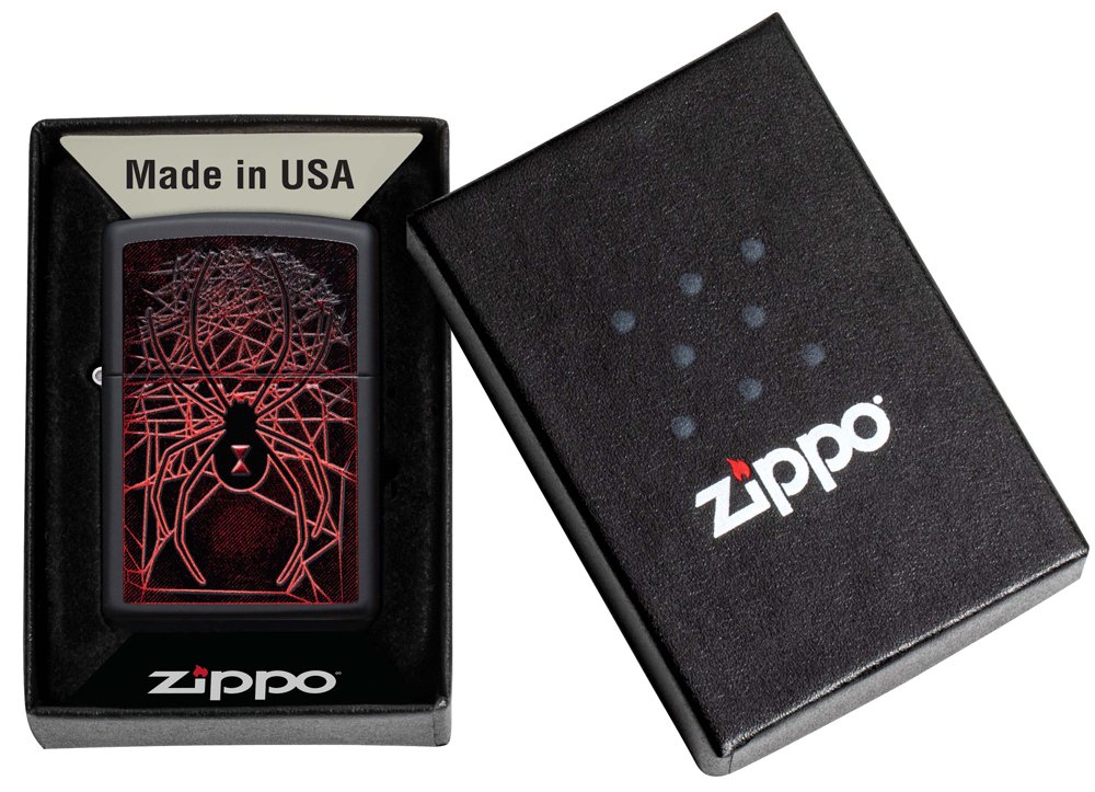 Зажигалка ZIPPO Spider Design с покрытием Black Matte, латунь/сталь, чёрная, матовая, 38x13x57 мм_5