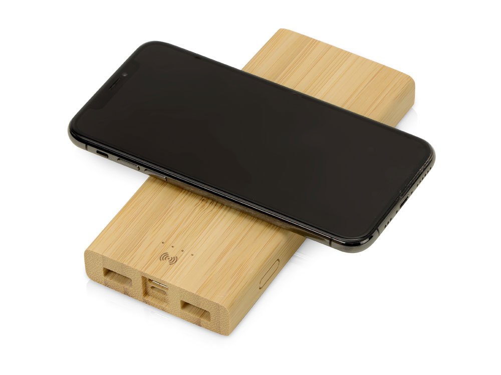 Внешний беспроводной аккумулятор из бамбука Bamboo Air, 10000 mAh_2