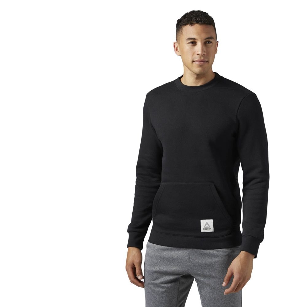 Толстовка мужская Crew Neck, черная_2