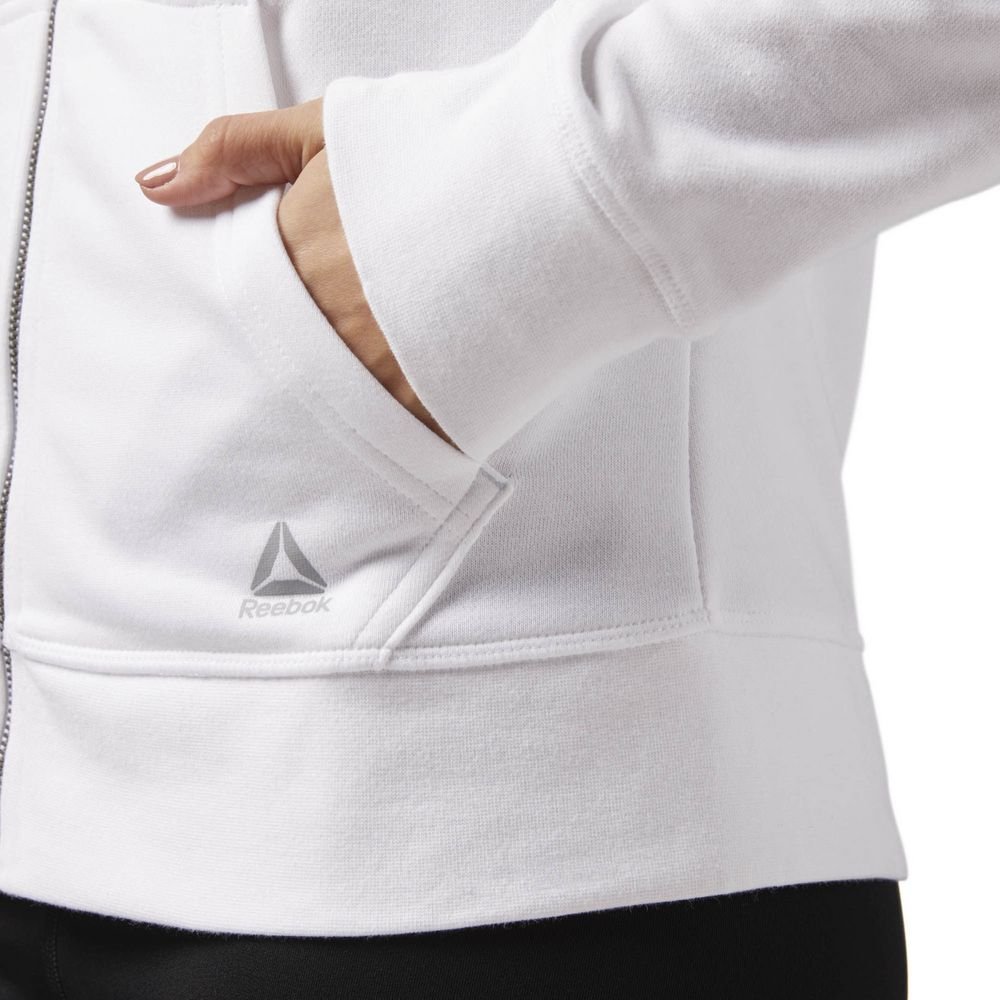 Толстовка женская Elements French Terry Full Zip, белая_4