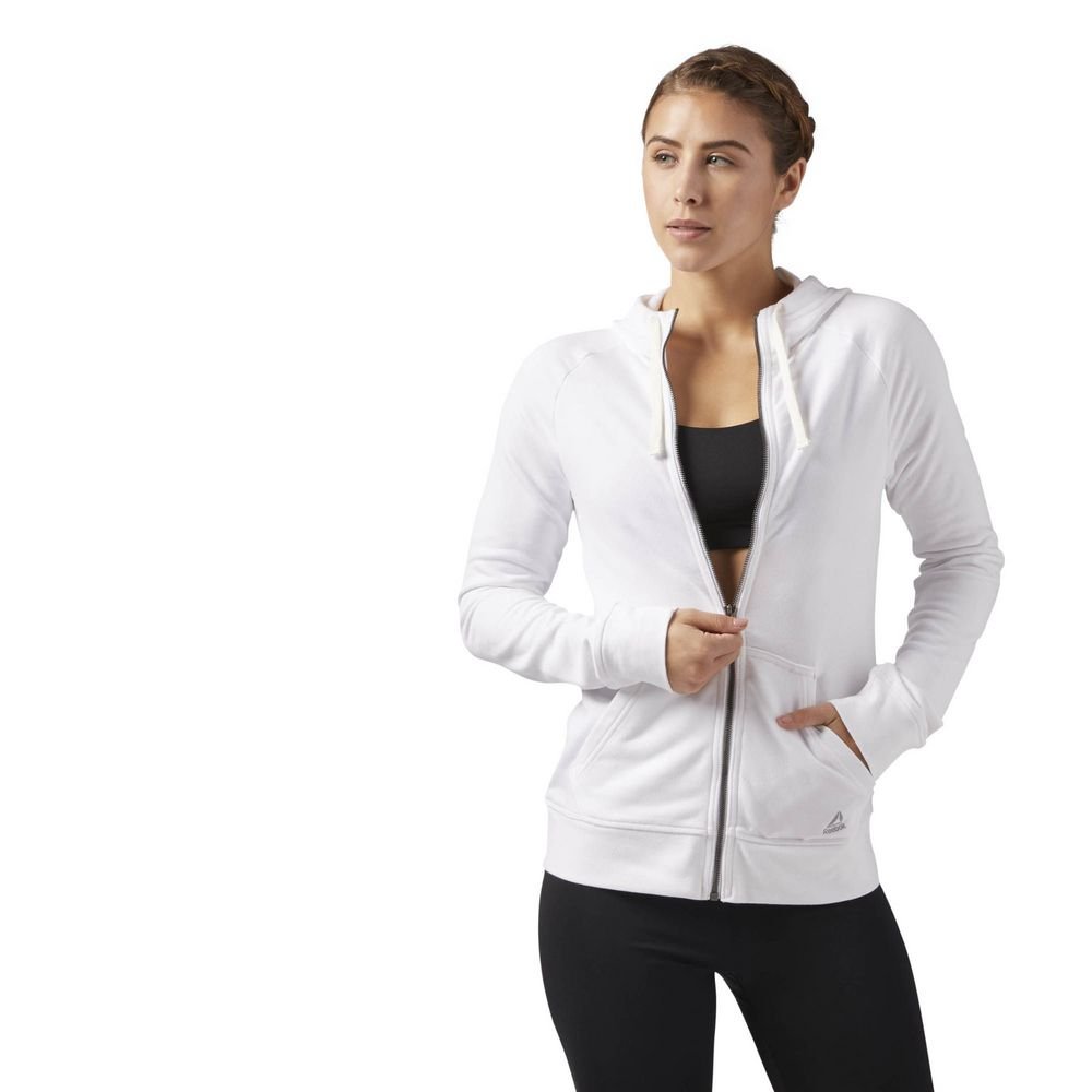 Толстовка женская Elements French Terry Full Zip, белая_5
