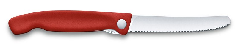 Нож для овощей VICTORINOX SwissClassic, складной, лезвие 11 см с волнистой заточкой, красный_1