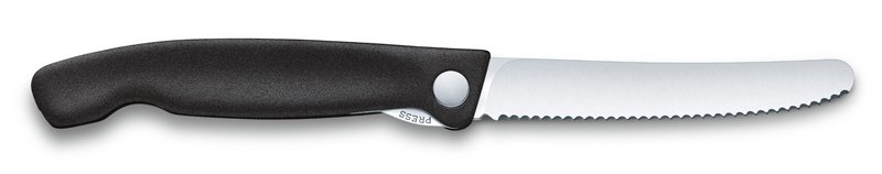 Нож для овощей VICTORINOX SwissClassic, складной, лезвие 11 см с волнистой заточкой, чёрный_1