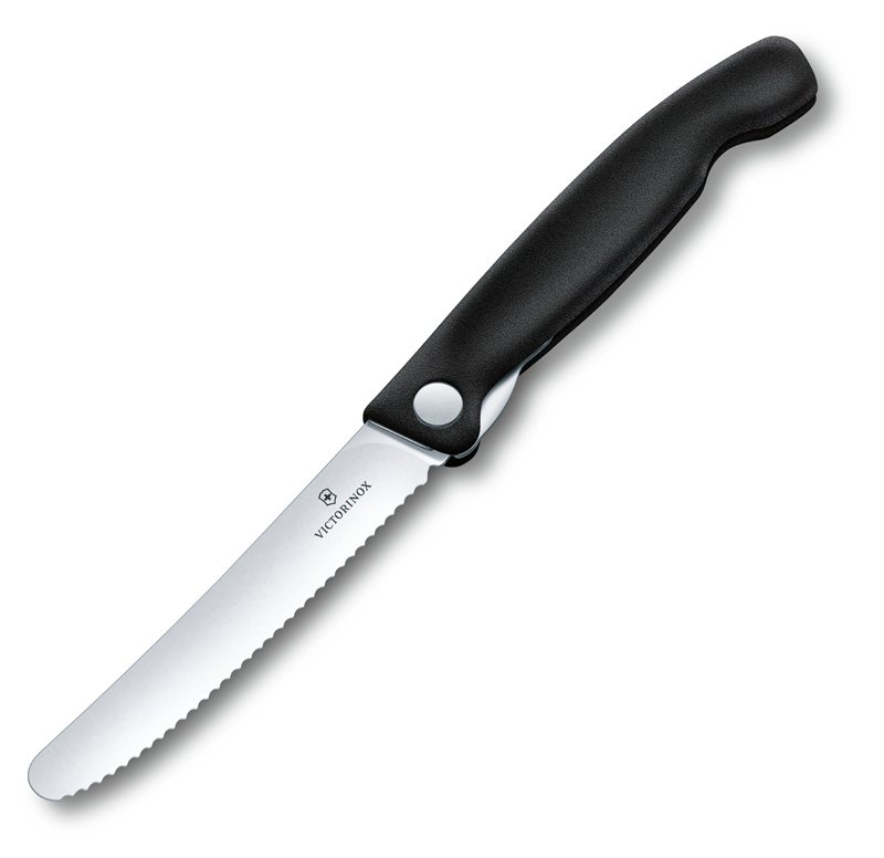 Нож для овощей VICTORINOX SwissClassic, складной, лезвие 11 см с волнистой заточкой, чёрный_3