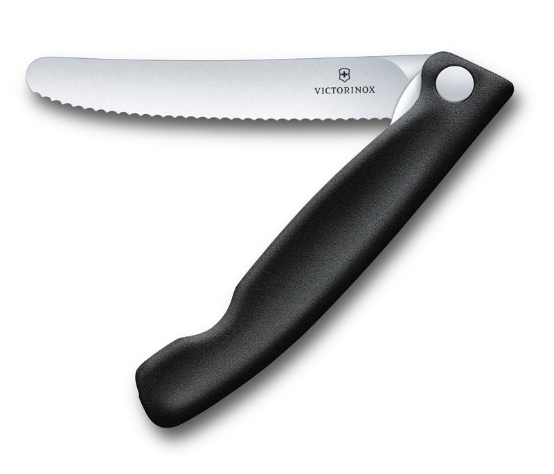 Нож для овощей VICTORINOX SwissClassic, складной, лезвие 11 см с волнистой заточкой, чёрный_4