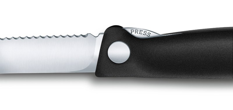 Нож для овощей VICTORINOX SwissClassic, складной, лезвие 11 см с волнистой заточкой, чёрный_5