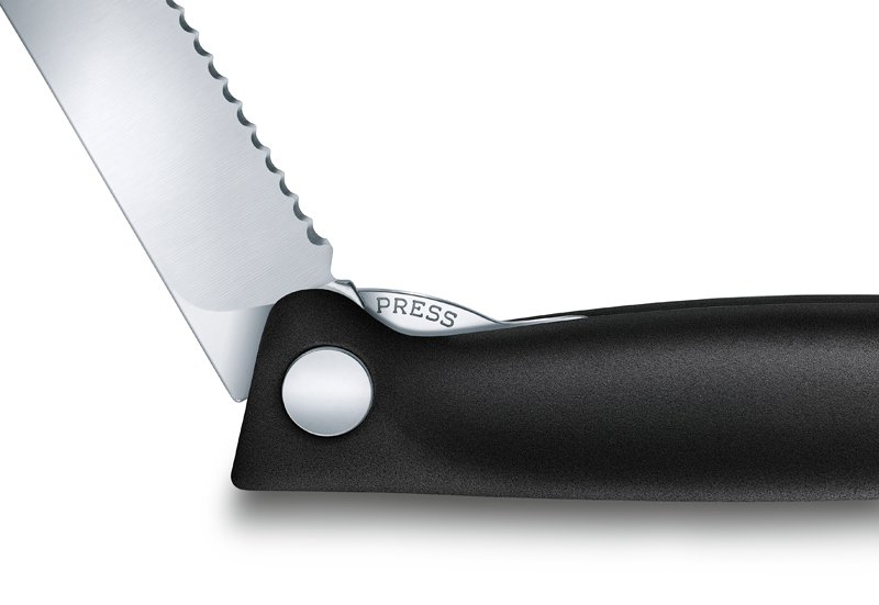 Нож для овощей VICTORINOX SwissClassic, складной, лезвие 11 см с волнистой заточкой, чёрный_6