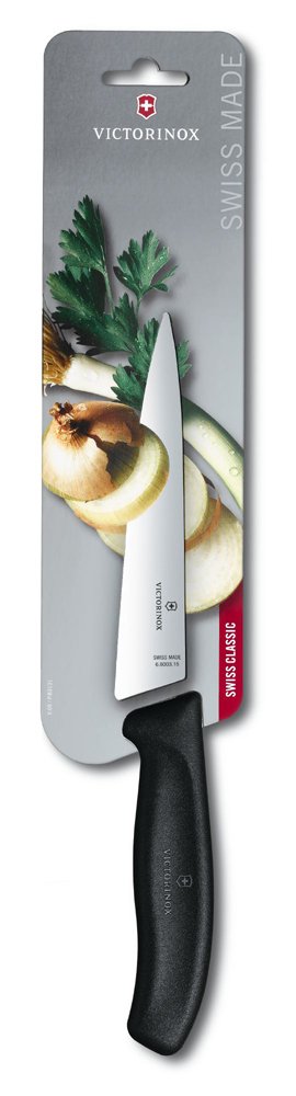 Нож разделочный VICTORINOX SwissClassic, 15 см, чёрный, в картонном блистере_1