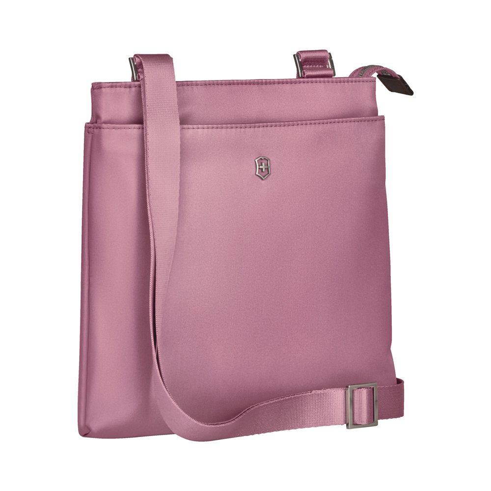 Сумка наплечная VICTORINOX Victoria Slim Shoulder Bag, пурпурно-розовая, нейлон/кожа, 27x7x26 см_1