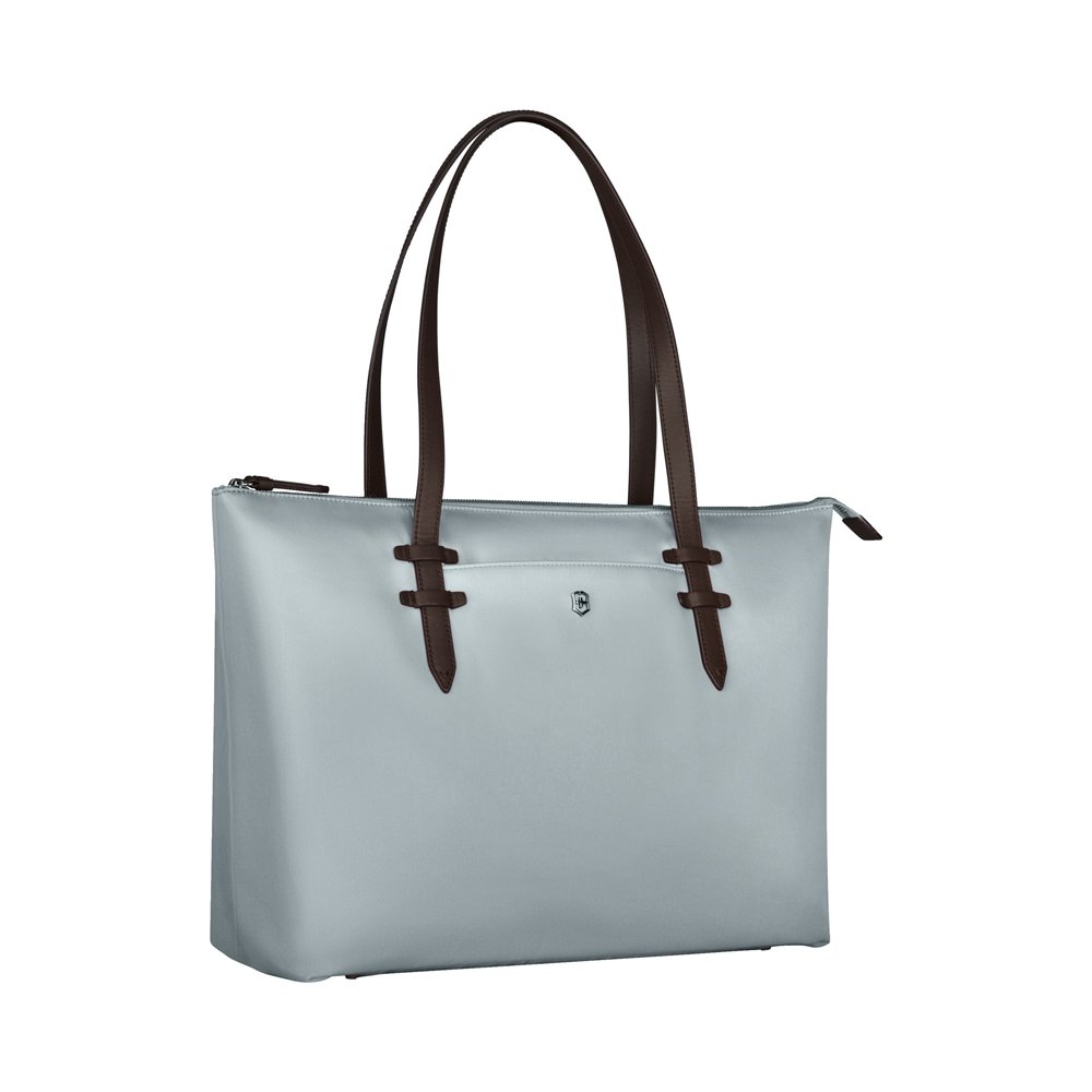 Сумка VICTORINOX Victoria Deluxe Business Tote, серо-синяя, нейлон/кожа, 47x15x31 см, 16 л_1