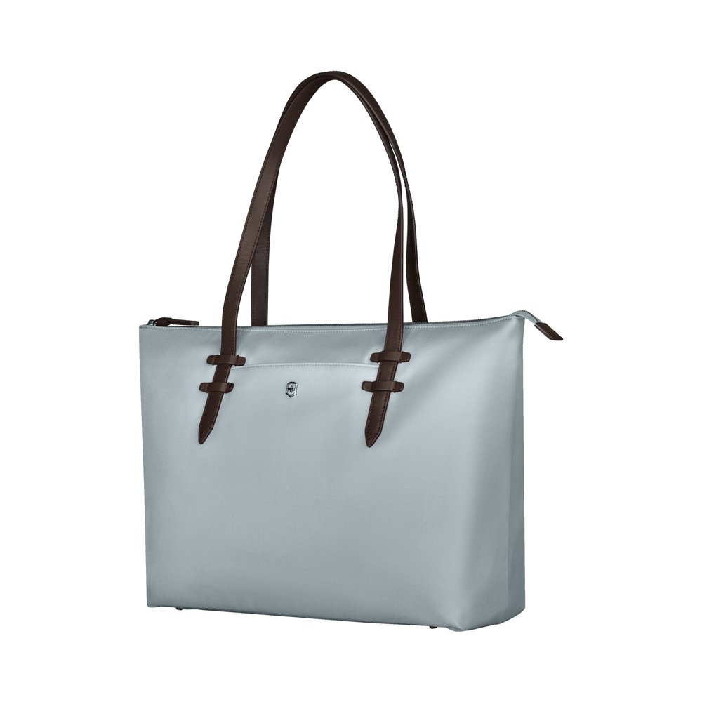 Сумка VICTORINOX Victoria Deluxe Business Tote, серо-синяя, нейлон/кожа, 47x15x31 см, 16 л_2