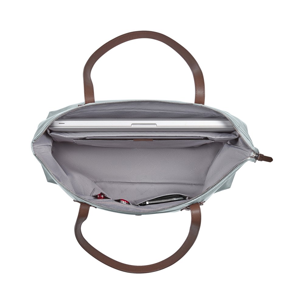 Сумка VICTORINOX Victoria Deluxe Business Tote, серо-синяя, нейлон/кожа, 47x15x31 см, 16 л_5