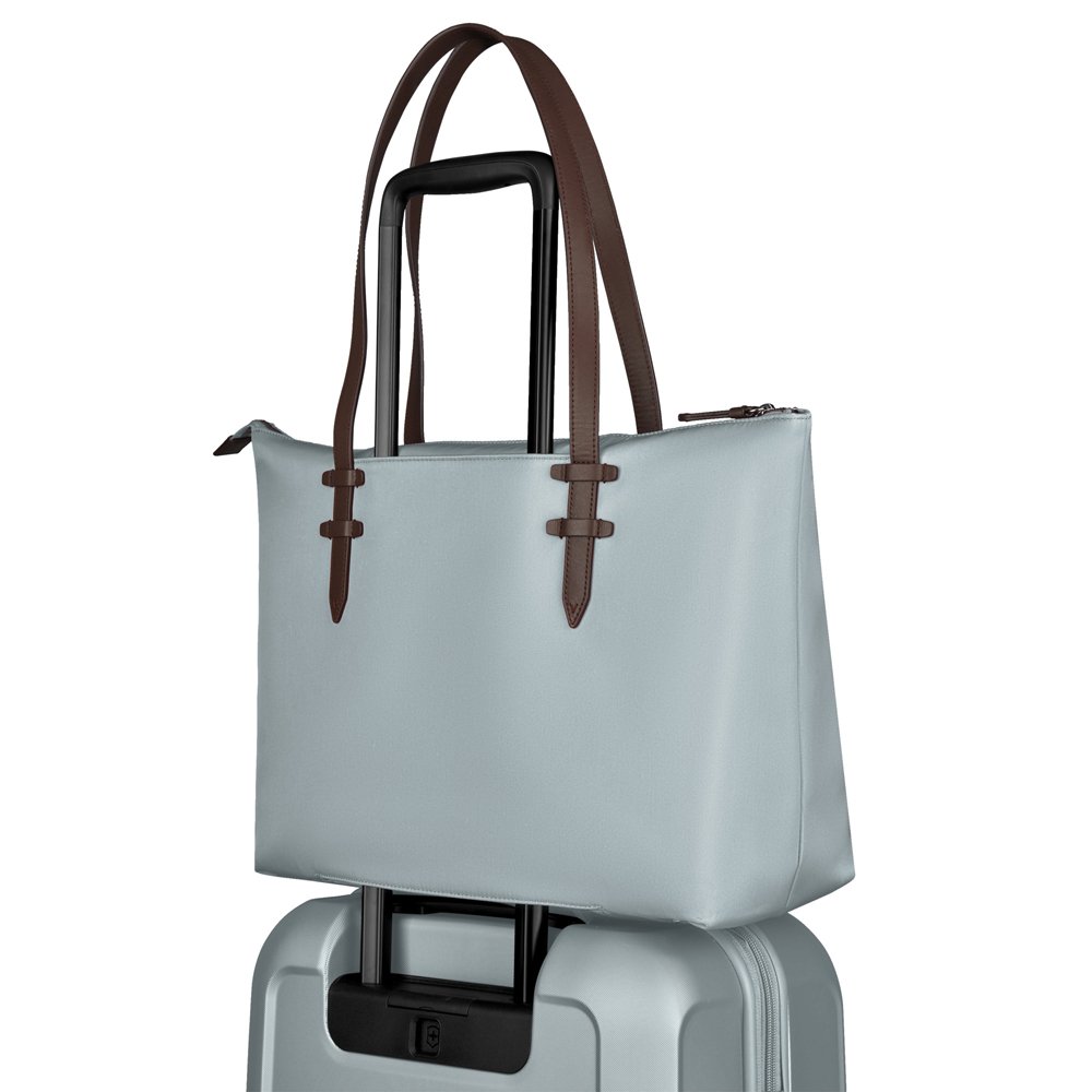 Сумка VICTORINOX Victoria Deluxe Business Tote, серо-синяя, нейлон/кожа, 47x15x31 см, 16 л_7