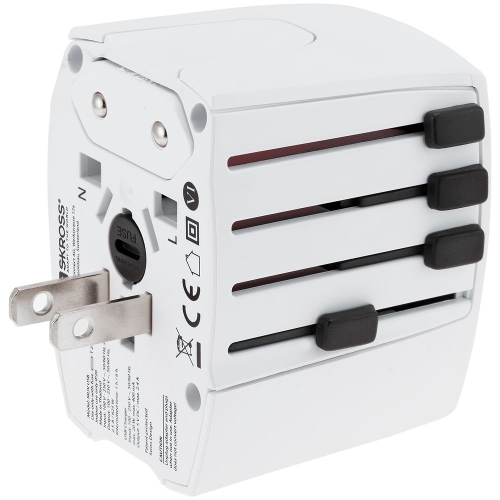 Зарядное устройство S-Kross MUV USB для путешествий, белое_7