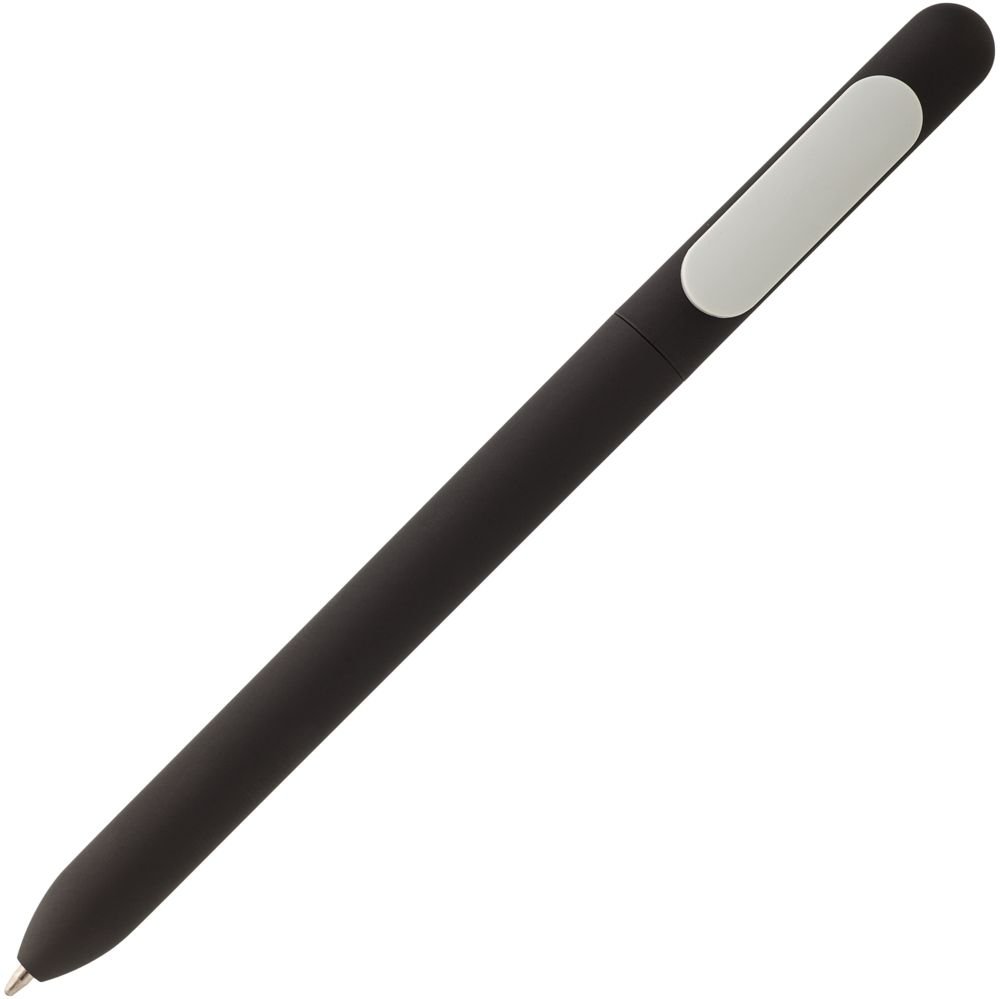 Ручка шариковая Slider Soft Touch, черная с белым_1