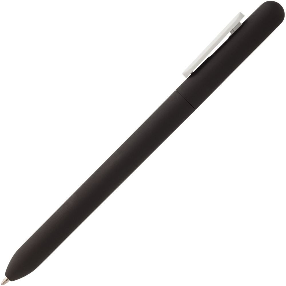 Ручка шариковая Slider Soft Touch, черная с белым_2