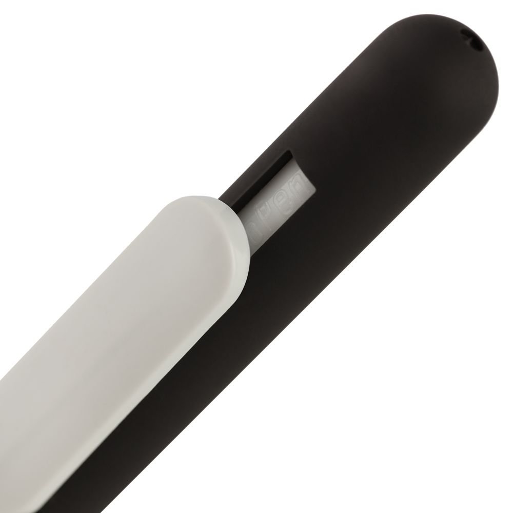 Ручка шариковая Slider Soft Touch, черная с белым_3