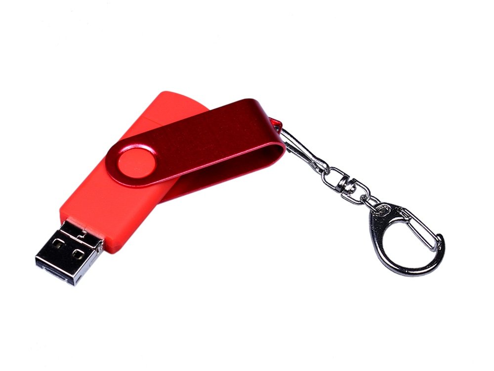 USB 2.0/micro USB/Type-С- флешка на 64 Гб 3-в-1 с поворотным механизмом_3