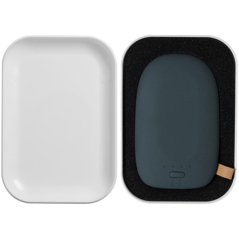 Аккумулятор с беспроводной зарядкой Pebble Wireless 9000 мАч, серо-синий_7