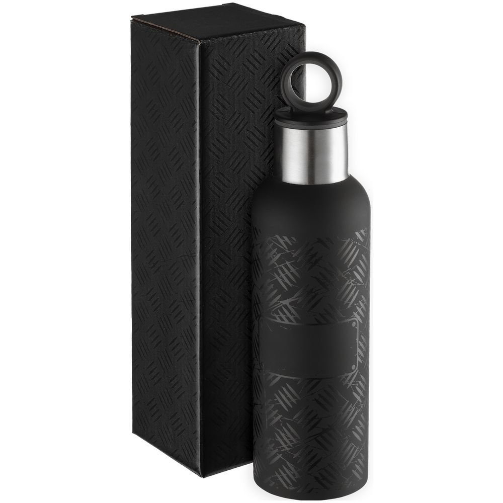 Tермобутылка Hard Work Black, черная_2