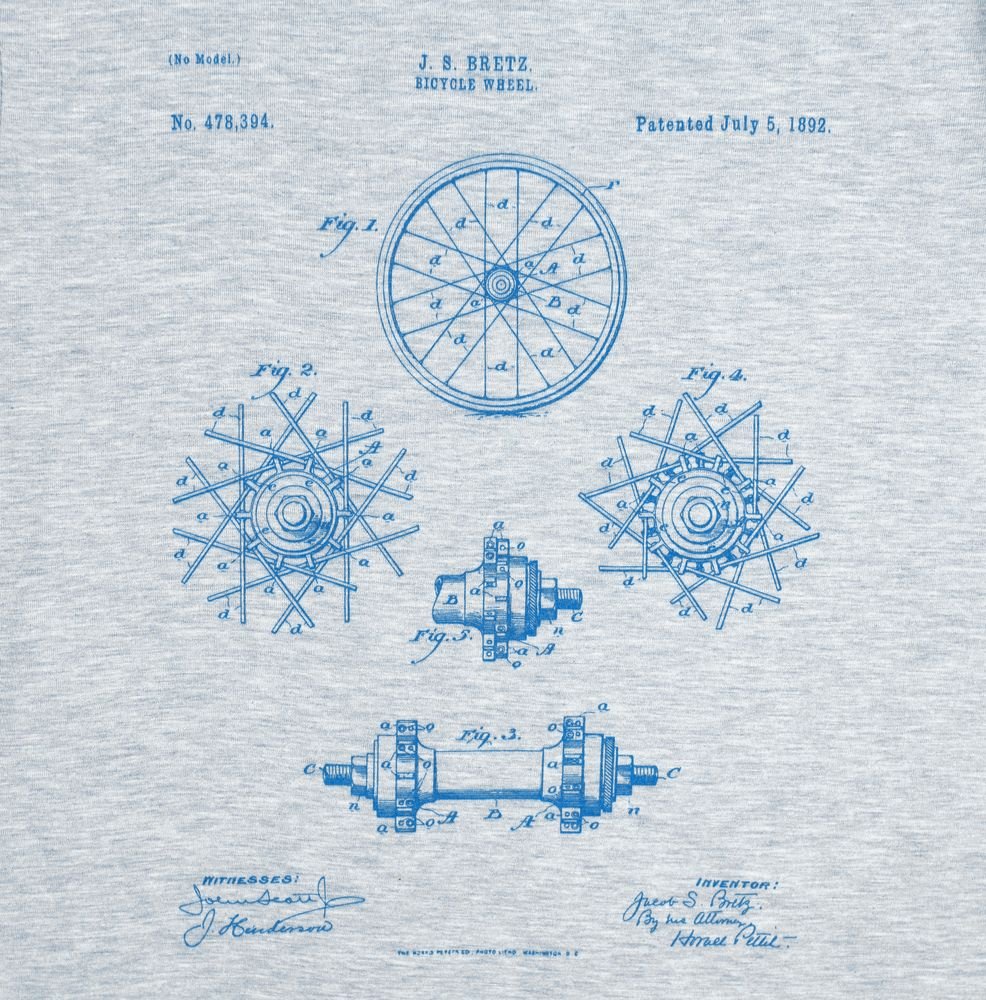 Футболка приталенная Old Patents. Wheel, голубой меланж_2
