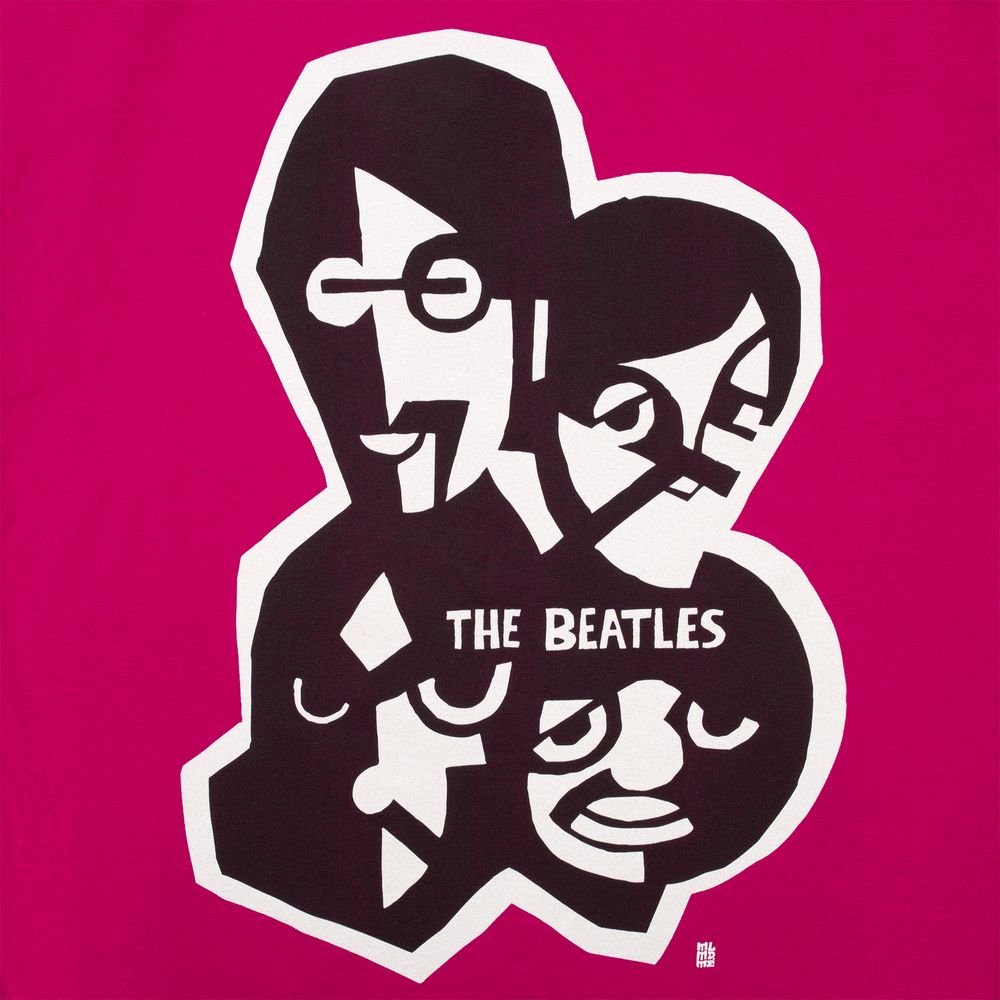 Футболка женская «Меламед. The Beatles», ярко-розовая (фуксия)_2