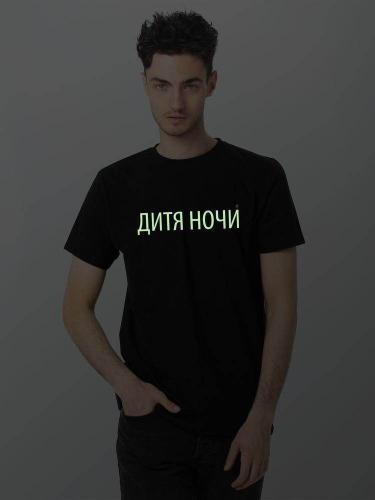 Футболка «Дитя ночи» со светящимся принтом, черная_5