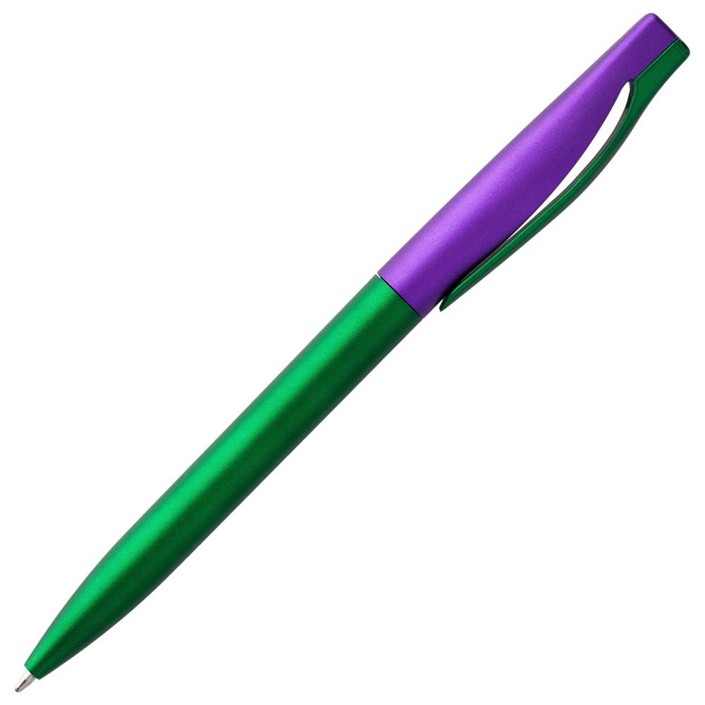 Ручка шариковая Pin Fashion, зелено-фиолетовый металлик_2