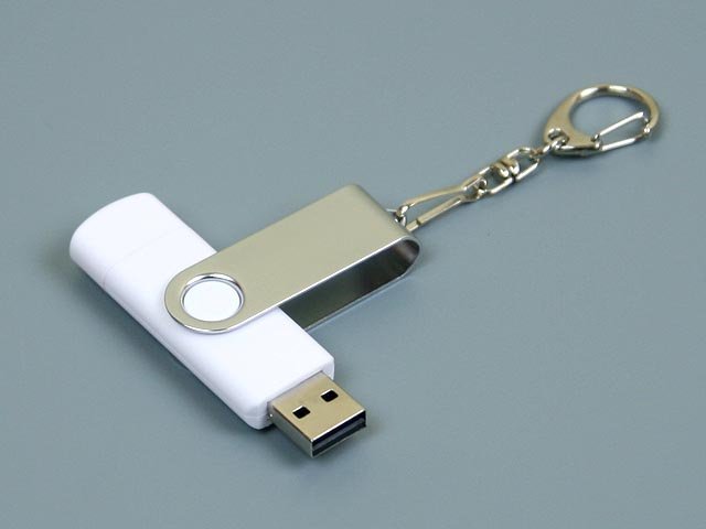 OTG031 Флеш-накопитель поворотный механизм, c дополнительным разъемом Micro USB, с  металлическим клипом в цвет корпуса, оранжевый_1