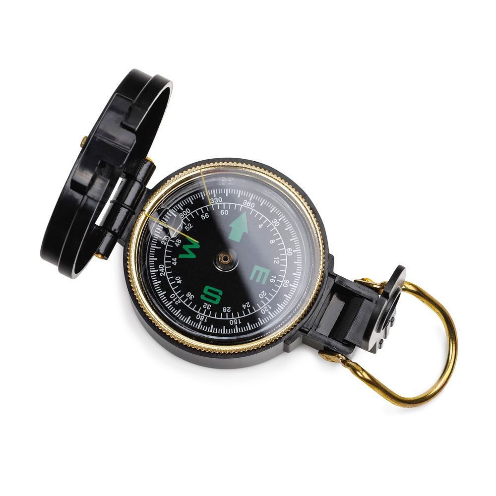 Туристический компас Azimuth, черный с золотой каймой_1