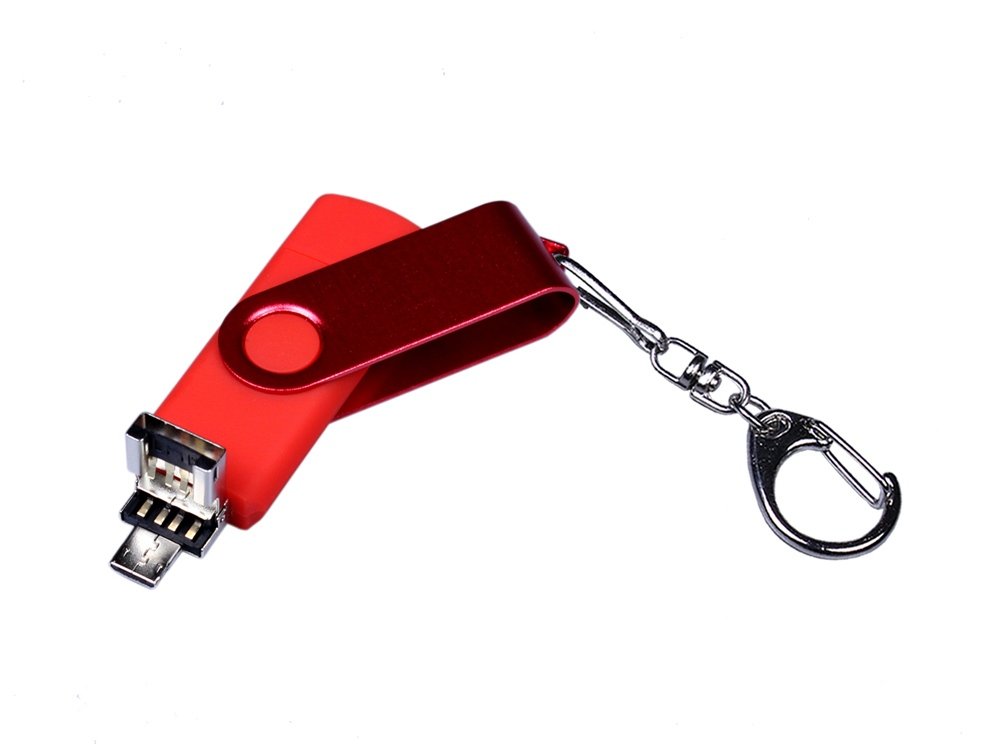 USB 2.0/micro USB/Type-С- флешка на 64 Гб 3-в-1 с поворотным механизмом_2