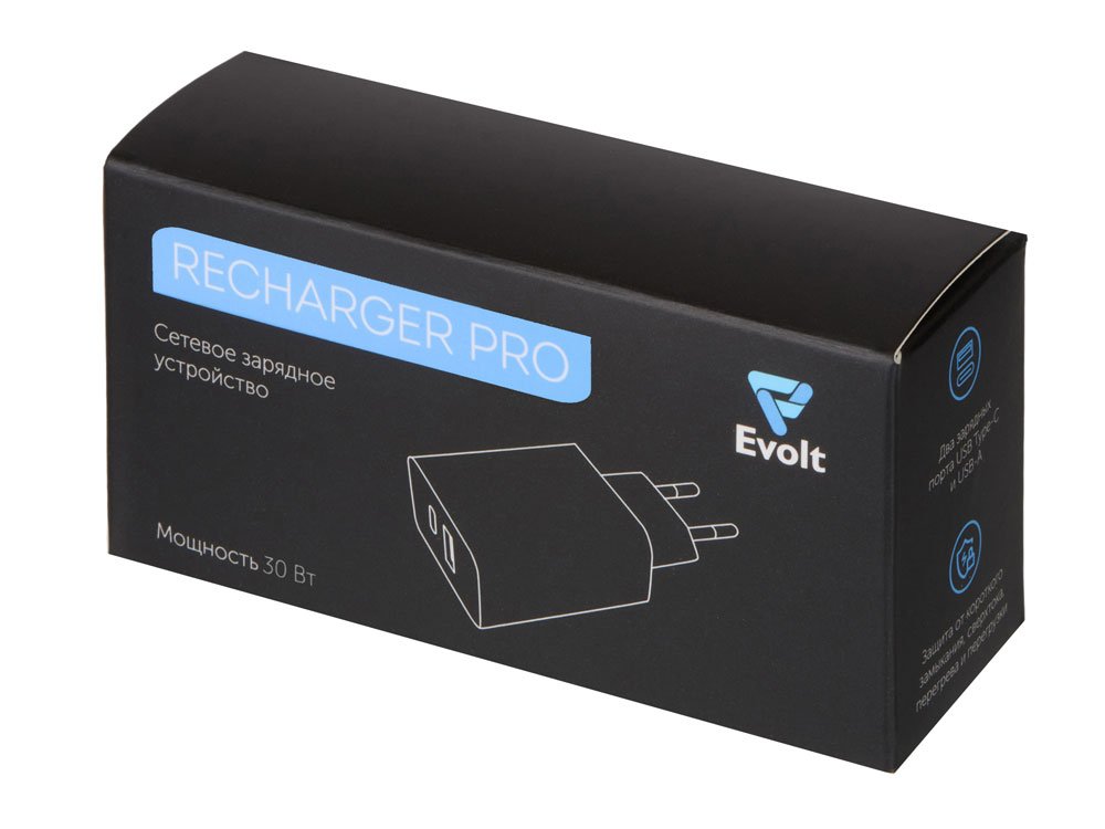 Сетевое зарядное устройство c выходами USB-A и USB-C и быстрой зарядкой QC/PD Recharger Pro, 30 Вт_3