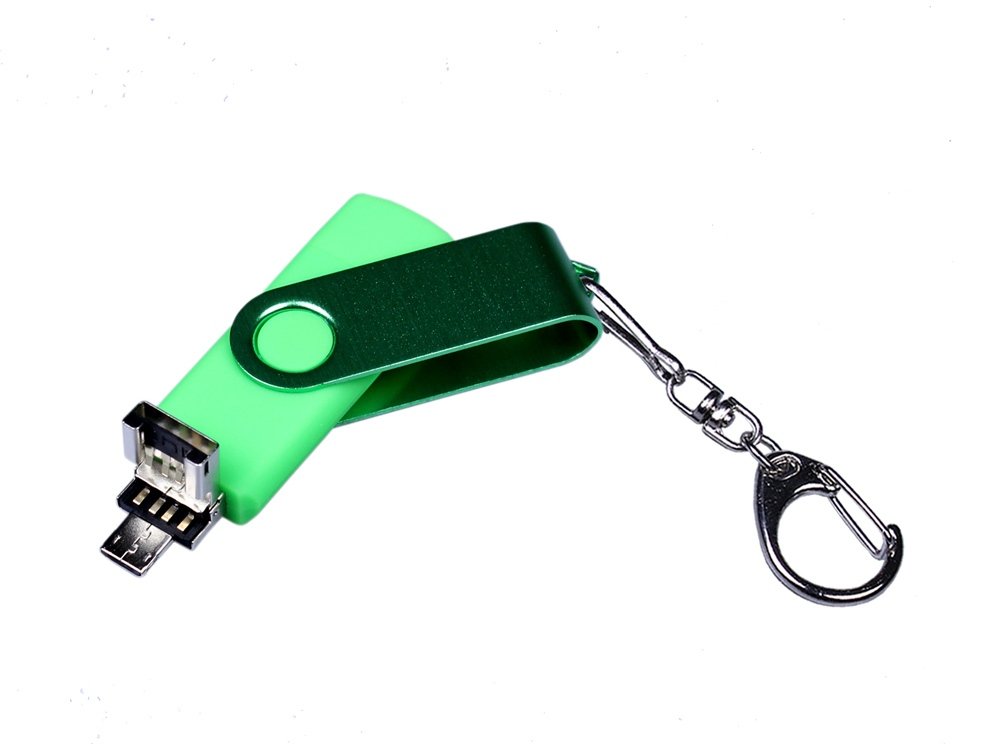USB 2.0/micro USB/Type-С- флешка на 64 Гб 3-в-1 с поворотным механизмом_2